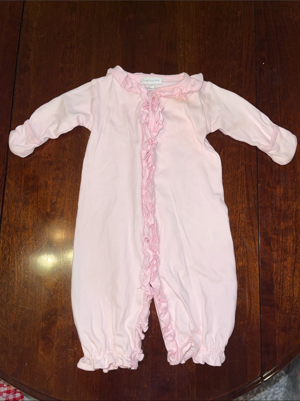 Pink Ruffle-Trim Onesie